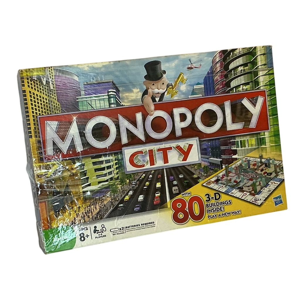 Monopoly City Board Game Family Hasbro 2009 Incomplete PARTS ONLY 3D Buildings